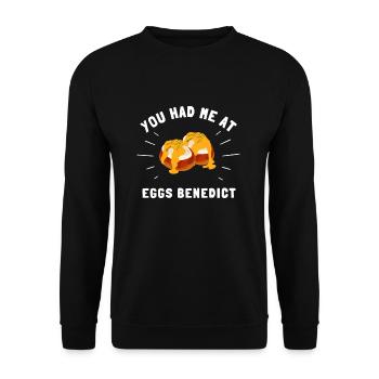Eggs Benedicts Omelete Breakfast Brunch - Unisex Pullover - Schwarz - Vorne - Alina (178cm) & Michal (187cm)