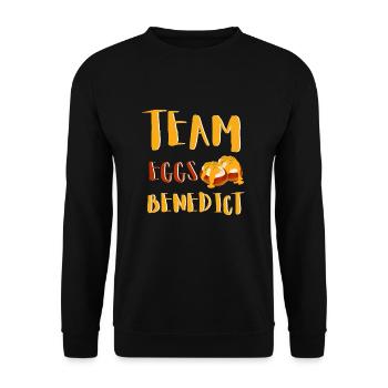 Oeufs Bénédicte Omelettee Petit Déjeuner Brunch - Sweat-shirt Unisexe - noir - Devant - Alina (178cm) & Michal (187cm)