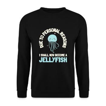Jelly Fish Medusozoa Marine Biologist Ocean - Unisex Sweatshirt - black - Front - Alina (178cm) & Michal (187cm)
