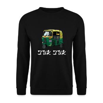 Tuk Tuk Rickshaw Italian Scooter Transporter - Unisex Pullover - Schwarz - Vorne - Alina (178cm) & Michal (187cm)