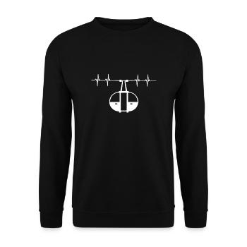 Aerial Tram Tramway Cable Car Cableway Gondola - Unisex Sweatshirt - black - Front - Alina (178cm) & Michal (187cm)