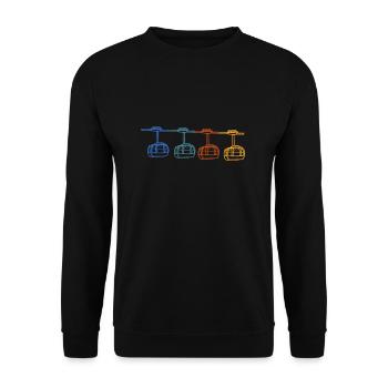 Aerial Tram Tramway Cable Car Cableway Gondola - Unisex Sweatshirt - black - Front - Alina (178cm) & Michal (187cm)