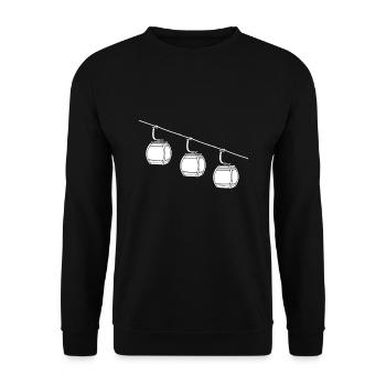 Aerial Tram Tramway Cable Car Cableway Gondola - Unisex Sweatshirt - black - Front - Alina (178cm) & Michal (187cm)