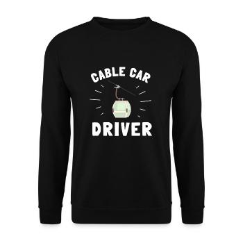 Aerial Tram Tramway Cable Car Cableway Gondola - Unisex Sweatshirt - black - Front - Alina (178cm) & Michal (187cm)