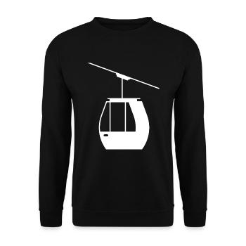 Aerial Tram Tramway Cable Car Cableway Gondola - Unisex Sweatshirt - black - Front - Alina (178cm) & Michal (187cm)