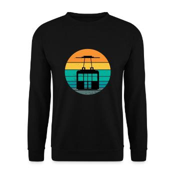 Aerial Tram Tramway Cable Car Cableway Gondola - Unisex Sweatshirt - black - Front - Alina (178cm) & Michal (187cm)