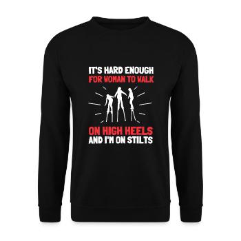 Stilt Carnival Walk On Stilts Day Stiltwalker - Unisex Sweatshirt - black - Front - Alina (178cm) & Michal (187cm)