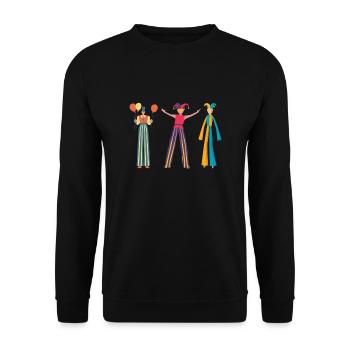 Stilt Carnival Walk On Stilts Day Stiltwalker - Unisex Sweatshirt - black - Front - Alina (178cm) & Michal (187cm)