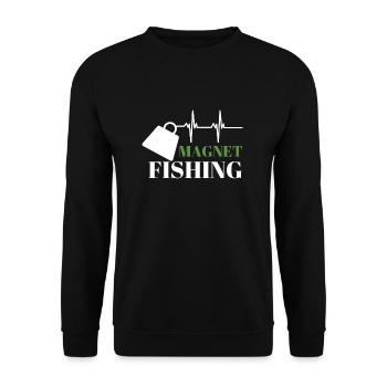 Aimant de pêche Aimant Fisher Pêcheur - Sweat-shirt Unisexe - noir - Devant - Alina (178cm) & Michal (187cm)