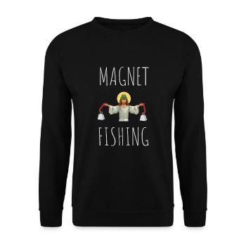 Aimant de pêche Aimant Fisher Pêcheur - Sweat-shirt Unisexe - noir - Devant - Alina (178cm) & Michal (187cm)