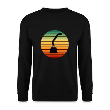 Aimant de pêche Aimant Fisher Pêcheur - Sweat-shirt Unisexe - noir - Devant - Alina (178cm) & Michal (187cm)