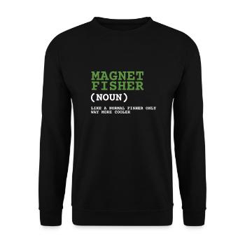 Aimant de pêche Aimant Fisher Pêcheur - Sweat-shirt Unisexe - noir - Devant - Alina (178cm) & Michal (187cm)