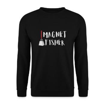 Aimant de pêche Aimant Fisher Pêcheur - Sweat-shirt Unisexe - noir - Devant - Alina (178cm) & Michal (187cm)