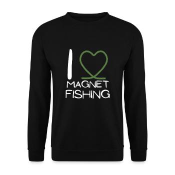 Aimant de pêche Aimant Fisher Pêcheur - Sweat-shirt Unisexe - noir - Devant - Alina (178cm) & Michal (187cm)
