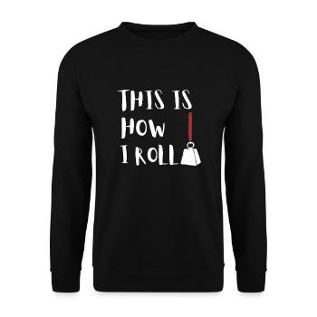 Aimant de pêche Aimant Fisher Pêcheur - Sweat-shirt Unisexe - noir - Devant - Alina (178cm) & Michal (187cm)