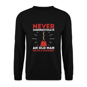 Aimant de pêche Aimant Fisher Pêcheur - Sweat-shirt Unisexe - noir - Devant - Alina (178cm) & Michal (187cm)