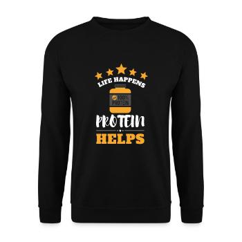 Supplémentation Supplément articulaire d’haltérophilie - Sweat-shirt Unisexe - noir - Devant - Alina (178cm) & Michal (187cm)