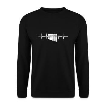 Pan Pipe Instrument Peru Wooden Pan Flute - Unisex Pullover - Schwarz - Vorne - Alina (178cm) & Michal (187cm)