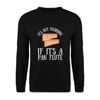 Pan Pipe Instrument Peru Wooden Pan Flute - Unisex Pullover - Schwarz - Vorne - Alina (178cm) & Michal (187cm)