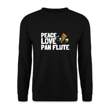 Pan Pipe Instrument Peru Wooden Pan Flute - Unisex Pullover - Schwarz - Vorne - Alina (178cm) & Michal (187cm)