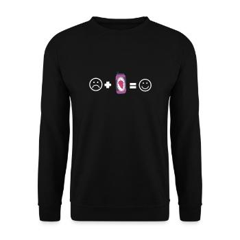 Organic Grape Juice Bottles - Unisex Pullover - Schwarz - Vorne - Alina (178cm) & Michal (187cm)