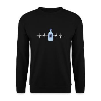Organic Grape Juice Bottles - Unisex Pullover - Schwarz - Vorne - Alina (178cm) & Michal (187cm)