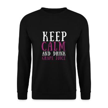 Organic Grape Juice Bottles - Unisex Pullover - Schwarz - Vorne - Alina (178cm) & Michal (187cm)