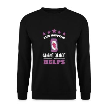 Organic Grape Juice Bottles - Unisex Pullover - Schwarz - Vorne - Alina (178cm) & Michal (187cm)
