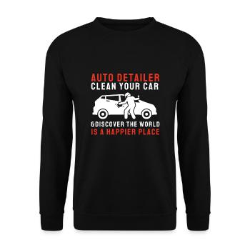 Mobile Car Polisher Waxer Interior Car Detailer - Unisex Pullover - Schwarz - Vorne - Alina (178cm) & Michal (187cm)
