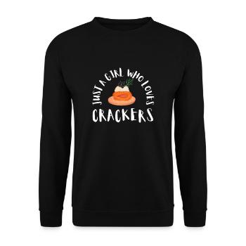 Rosemary Crab Cracker And Flatbread Salty Cracker - Unisex Sweatshirt - black - Front - Alina (178cm) & Michal (187cm)