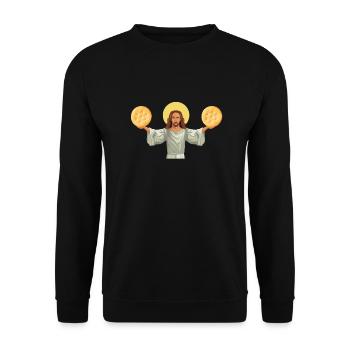 Rosemary Crab Cracker And Flatbread Salty Cracker - Unisex Sweatshirt - black - Front - Alina (178cm) & Michal (187cm)