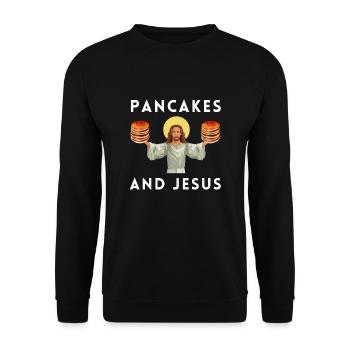 Syrup For Pancakes Flipping Flapjack Breakfast - Unisex Sweatshirt - black - Front - Alina (178cm) & Michal (187cm)