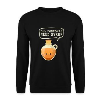 Syrup For Pancakes Flipping Flapjack Breakfast - Unisex Sweatshirt - black - Front - Alina (178cm) & Michal (187cm)