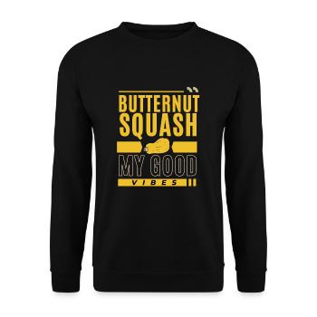 Fresh Farmers Market, Organic Butternut Squash My - Unisex Pullover - Schwarz - Vorne - Alina (178cm) & Michal (187cm)