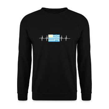 Breton Breizh Pur Beurre Heartbeat - Humour - Sweat-shirt Unisexe - noir - Devant - Alina (178cm) & Michal (187cm)