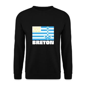 Breton Breizh Pur Beurre Heartbeat - Humour - Sweat-shirt Unisexe - noir - Devant - Alina (178cm) & Michal (187cm)