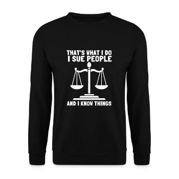 Lawyer Student Graduate, Juris Doctorate - Unisex Sweatshirt - black - Front - Alina (178cm) & Michal (187cm)