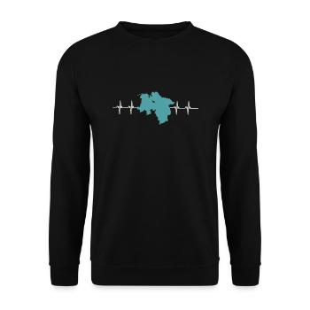 Hanovre, Pompiers De Basse-Saxe Drapeau - Sweat-shirt Unisexe - noir - Devant - Alina (178cm) & Michal (187cm)