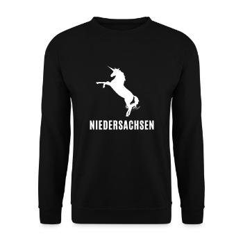 Hanovre, Pompiers De Basse-Saxe Drapeau - Sweat-shirt Unisexe - noir - Devant - Alina (178cm) & Michal (187cm)