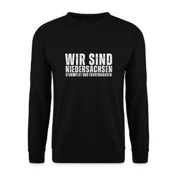 Hanovre, Pompiers De Basse-Saxe Drapeau - Sweat-shirt Unisexe - noir - Devant - Alina (178cm) & Michal (187cm)