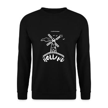 Netherlands Holland Windmill - Unisex Sweatshirt - black - Front - Alina (178cm) & Michal (187cm)