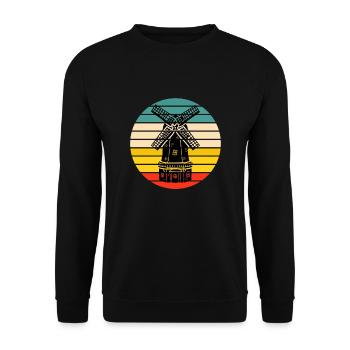Netherlands Holland Windmill - Unisex Sweatshirt - black - Front - Alina (178cm) & Michal (187cm)