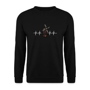 Netherlands Holland Windmill - Unisex Sweatshirt - black - Front - Alina (178cm) & Michal (187cm)