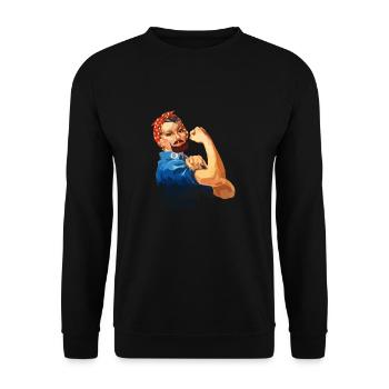 Féministe Anti Rasage Corps Velu - Sweat-shirt Unisexe - noir - Devant - Alina (178cm) & Michal (187cm)