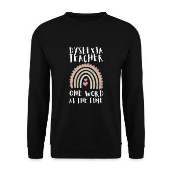 Dyslexic Reading Therapy Awareness Month, Dyslexia - Unisex Sweatshirt - black - Front - Alina (178cm) & Michal (187cm)
