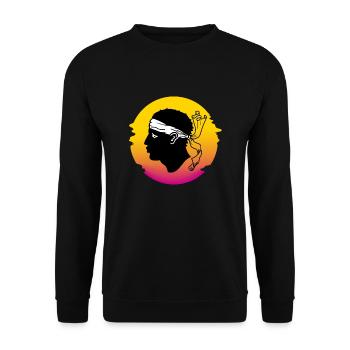 Corse Corsu Corsse 2B Tête De Maure Corse - Sweat-shirt Unisexe - noir - Devant - Alina (178cm) & Michal (187cm)