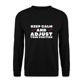 Options Trading Cash Secured Puts Future Forex - Unisex Pullover - Schwarz - Vorne - Alina (178cm) & Michal (187cm)