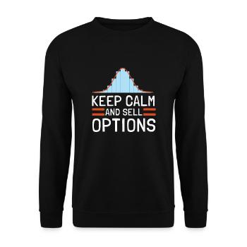 Options Trading Cash Secured Puts Future Forex - Unisex Pullover - Schwarz - Vorne - Alina (178cm) & Michal (187cm)
