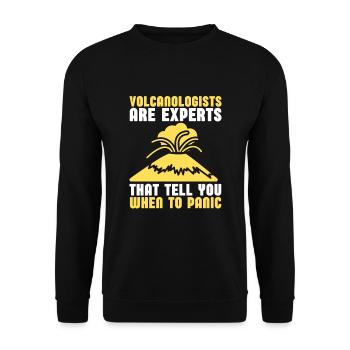 Volcanologists Geologist Magma Volcano - Unisex Pullover - Schwarz - Vorne - Alina (178cm) & Michal (187cm)