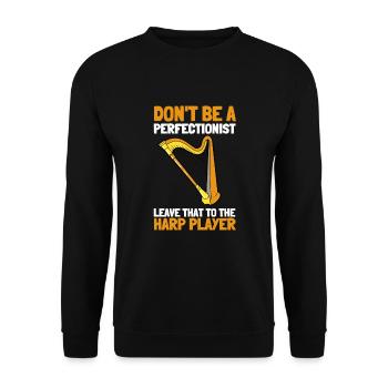 Harp Player Musician Musical Harpist - Unisex Pullover - Schwarz - Vorne - Alina (178cm) & Michal (187cm)